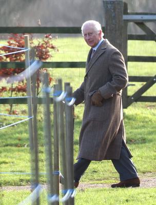 King Charles III, Sandringham, Norfolk, UK, on 22nd December 2024.-stock-photo