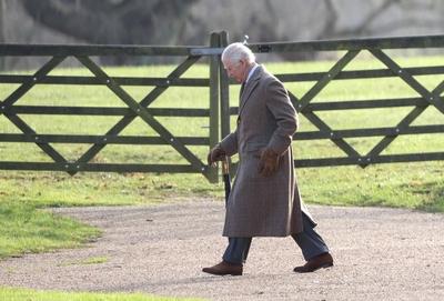 King Charles III, Sandringham, Norfolk, UK, on 22nd December 2024.-stock-photo