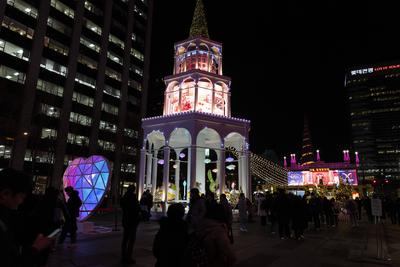 Winter light festival in South Korea-stock-photo