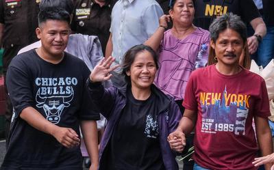 Mary Jane Veloso arrived in the Philippines after nearly 15 years of detention in Indonesia.-stock-foto