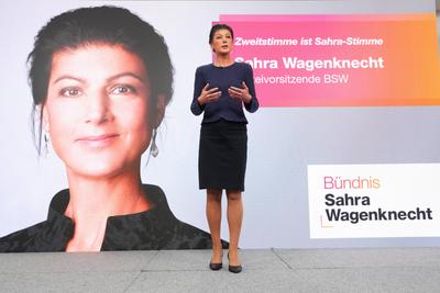 Vorstellung Wahlkampagne 2025 Buendnis Sahra Wagenknecht-stock-foto