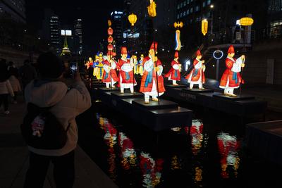 Winter light festival in South Korea-stock-photo