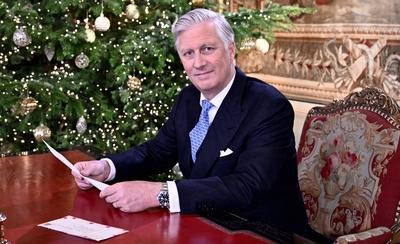 2024 Xmas speech of King Philippe-stock-foto