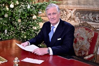 2024 Xmas speech of King Philippe-stock-foto