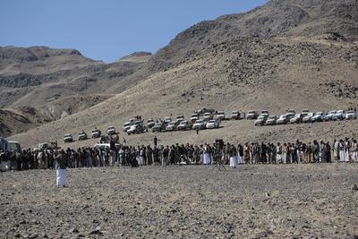 Yemen's Houthis mobilize more fighters amid tensions with USA and Israel --stock-photo