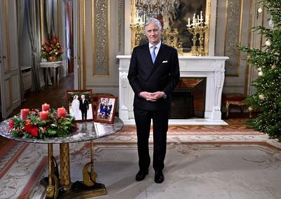 2024 Xmas speech of King Philippe-stock-foto