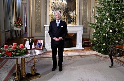 2024 Xmas speech of King Philippe-stock-foto