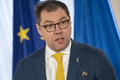 24. Februar - Zentrale Veranstaltung zum Jahrestag des russischen Überfalls auf die Ukraine - Oleksii Makeiev, Botschaft-stock-photo