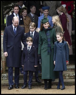 UK Royals at Christmas Day church service-stock-photo