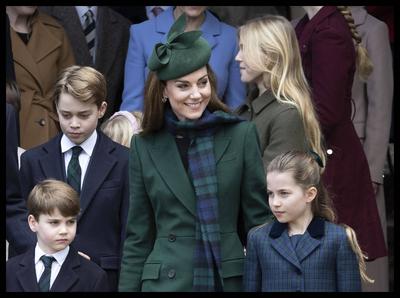 UK Royals at Christmas Day church service-stock-photo