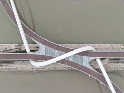 Beijing-hangzhou Grand Canal Landscape Pedestrian Bridge-stock-foto