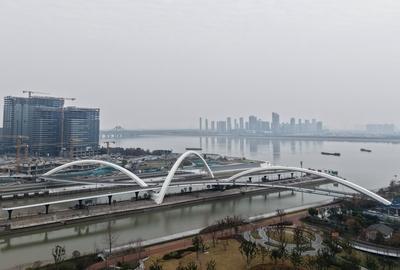 Beijing-hangzhou Grand Canal Landscape Pedestrian Bridge-stock-foto