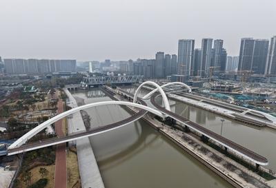 Beijing-hangzhou Grand Canal Landscape Pedestrian Bridge-stock-foto