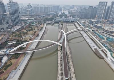 Beijing-hangzhou Grand Canal Landscape Pedestrian Bridge-stock-foto