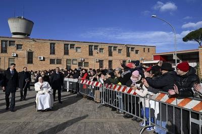 ITALY -   POPE FRANCIS CELEBRATES MASS FOPR PRISONERS IN THE REBIBBIA NEW COMPLEX PRISON IN ROME  - 2024/12/26-stock-foto