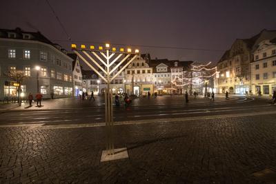Chanukkia Erfurt-stock-foto