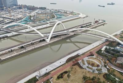 Beijing-hangzhou Grand Canal Landscape Pedestrian Bridge-stock-foto