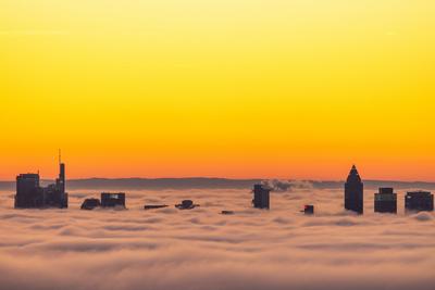 Frankfurt im Nebel-stock-foto