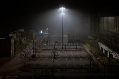 Nebel in Berlin-stock-foto