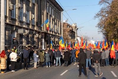 Chisinau, Republik Moldau 08. November 2024: Zeitgeschehen Republik Moldau - 2024 Im Bild: Demonstration der Sozialistis-stock-photo