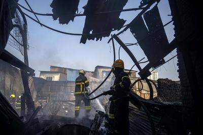 Massive Fire At Kurla Godowns In Mumbai, No Injuries Reported-stock-photo