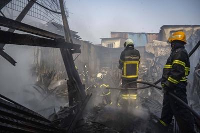 Massive Fire At Kurla Godowns In Mumbai, No Injuries Reported-stock-photo