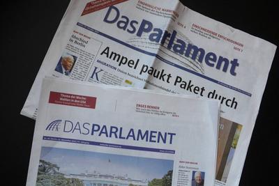 Die Bundestags-Wochenzeitung Das Parlament erscheint seit dem 2. November 2024 in einem kleineren Format, dem sogenannte-stock-foto