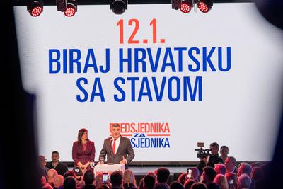 Kroatien: Pr?sidentschaftswahl, 2024 - Wahlparty Zoran Milanovic (SDP) - 29.12.2024 - Tvornica Kulture, Zagreb, Kroatien-stock-foto