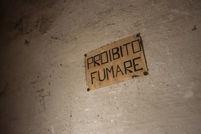 Sign with Proibito fumare written that means forbidden to smoke in Italian Sign with Proibito fumare written Copyright:-stock-foto