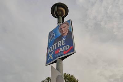 Brandenburg, Deutschland, 18.08.2024: Wahlplakate zur Landtagswahl: AfD-Wahlplakat mit Lena Kotré *** Brandenburg, Germa-stock-foto