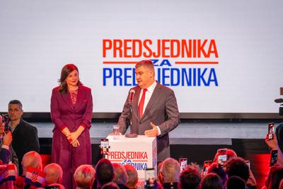 Kroatien: Pr?sidentschaftswahl, 2024 - Wahlparty Zoran Milanovic (SDP) - 29.12.2024 - Tvornica Kulture, Zagreb, Kroatien-stock-foto