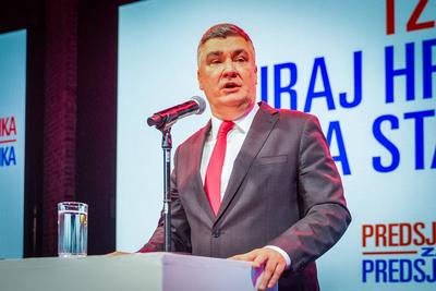 Kroatien: Pr?sidentschaftswahl, 2024 - Wahlparty Zoran Milanovic (SDP) - 29.12.2024 - Tvornica Kulture, Zagreb, Kroatien-stock-foto