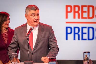 Kroatien: Pr?sidentschaftswahl, 2024 - Wahlparty Zoran Milanovic (SDP) - 29.12.2024 - Tvornica Kulture, Zagreb, Kroatien-stock-foto