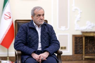 Iranian President Masoud Pezeshkian, meet with parliament speaker, judiciary chief, Tehran-stock-photo