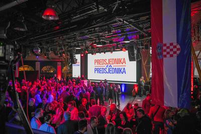 Kroatien: Pr?sidentschaftswahl, 2024 - Wahlparty Zoran Milanovic (SDP) - 29.12.2024 - Tvornica Kulture, Zagreb, Kroatien-stock-foto