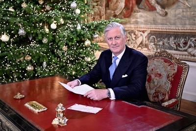 2024 Xmas speech of King Philippe-stock-foto