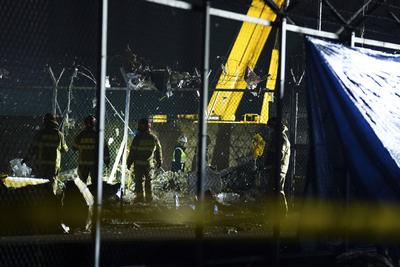 Plane fire in Maun, South Korea-stock-foto