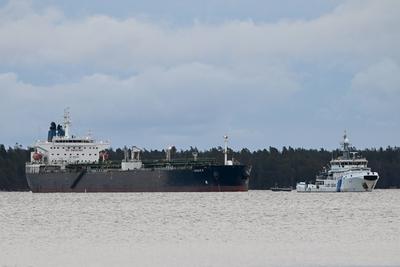 Seized oil tanker Eagle S in Porvoo-stock-foto