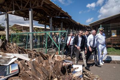 Ministerial visit to Mayotte.-stock-foto
