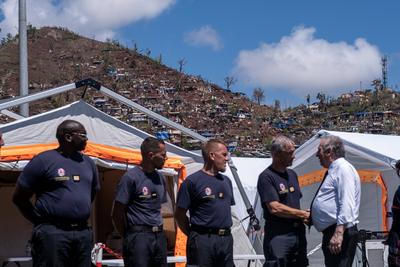 Ministerial visit to Mayotte.-stock-foto