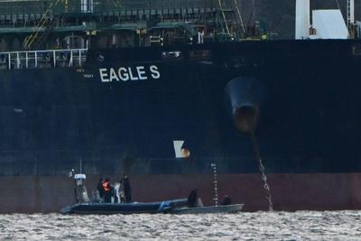 Seized oil tanker Eagle S in Porvoo-stock-foto
