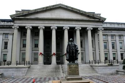 Das US Finanzministerium am Montag, 24. Dezember 2012 in Washington. Das Finanzministerium der Vereinigten Staaten von A-stock-photo