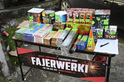 Feuerwerk aus Polen-stock-foto