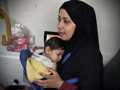 The United Nations (UN) and the World Health Organization (WHO) evacuate a number of Palestinians injured-stock-photo
