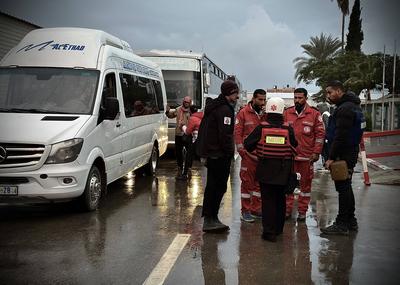 The United Nations (UN) and the World Health Organization (WHO) evacuate a number of Palestinians injured-stock-photo
