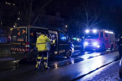 ?berschwemmung nach einem Wasserrohrbruch in Berlin, 31.12..2024-stock-foto
