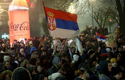 31.12.2024-01.01.2025 Belgrade(Serbia) Life/ Politics University students stage a protest against current authorities an-stock-foto