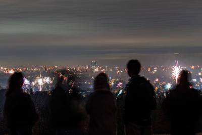 Jahreswechsel auf dem Rodderberg-stock-foto