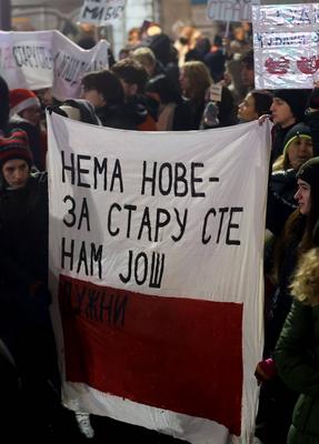 31.12.2024-01.01.2025 Belgrade(Serbia) Life/ Politics University students stage a protest against current authorities an-stock-foto