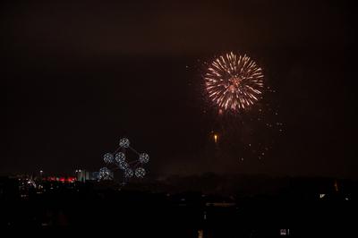 Fireworks for the new year in Brussels, Belgium, 1 JAN 2025-stock-foto